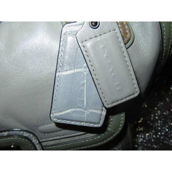 Coach 2011 Kristen Spectator Hobo Grey Croc Embossed Leather Expandable Satchel - Picture 5 of 13